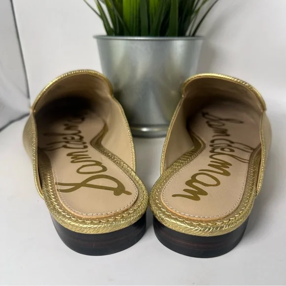 Sam Edelman Linnie Bit Mule Loafers Gold Croc Size 8 - Picture 5 of 7